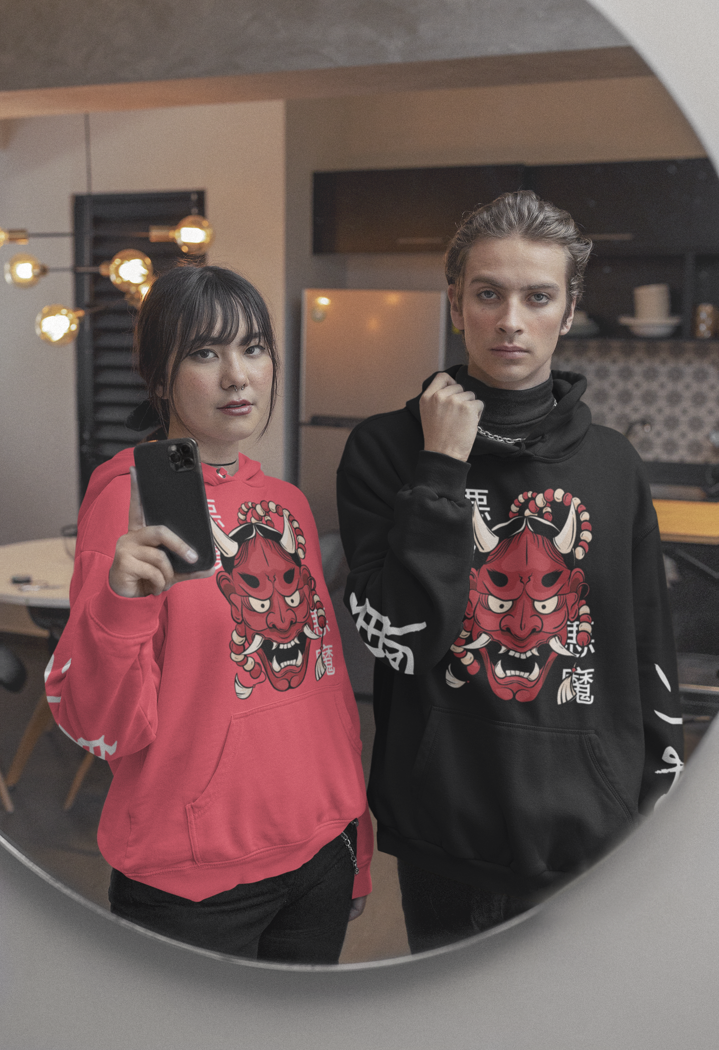 Hannya Demon Mask Hoodie - P's One-Stop Shop 