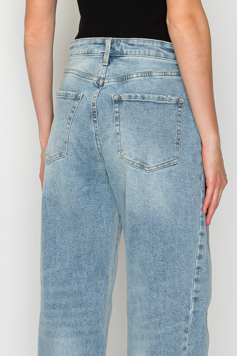 Harlow High Waisted Barrel Jeans Blue by Artemis - P's One-Stop Shop 