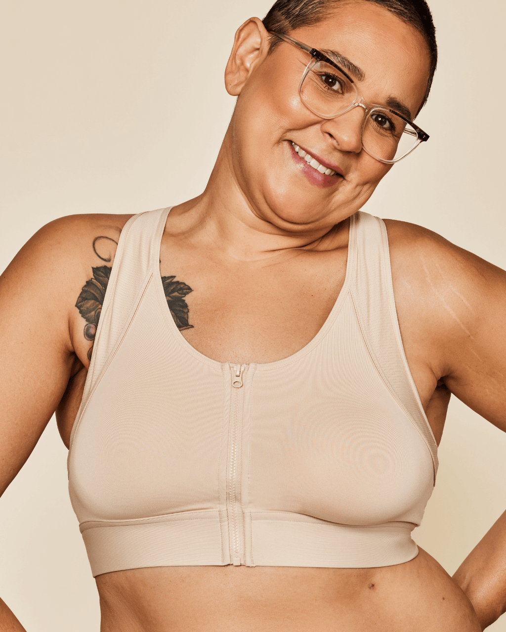 Hero Front‑Closure Sports Bra - Buff - P's One-Stop Shop 