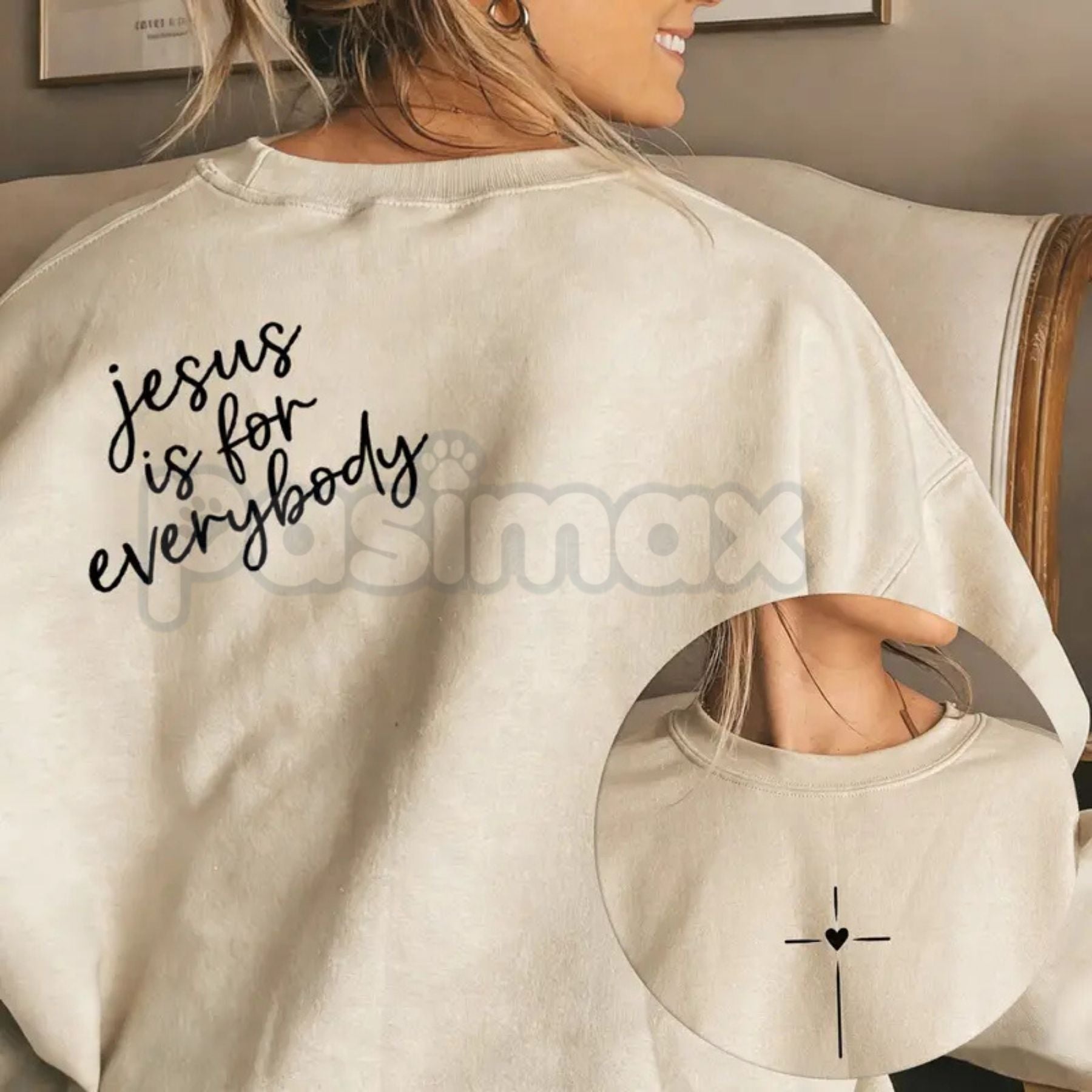 Jesus Is For Everybody Graphic Sweatshirt | Aesthetic Christian Oversized Crewneck | Inclusive Faith Pullover for Women | Minimalist Jesus Shirt | Streetwear Faith Jumper | Modern Religious Gift Top - P's One-Stop Shop 
