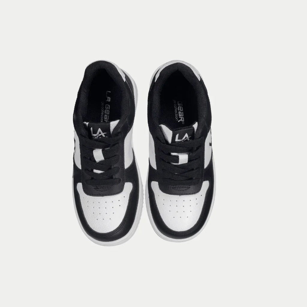 LA Gear Kids Edge Lowtop | Black x White Logo - P's One-Stop Shop 