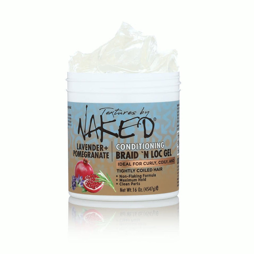 Lavender + Pomegranate Conditioning Braid 'N Loc Gel - Textures By Naked - P's One-Stop Shop 