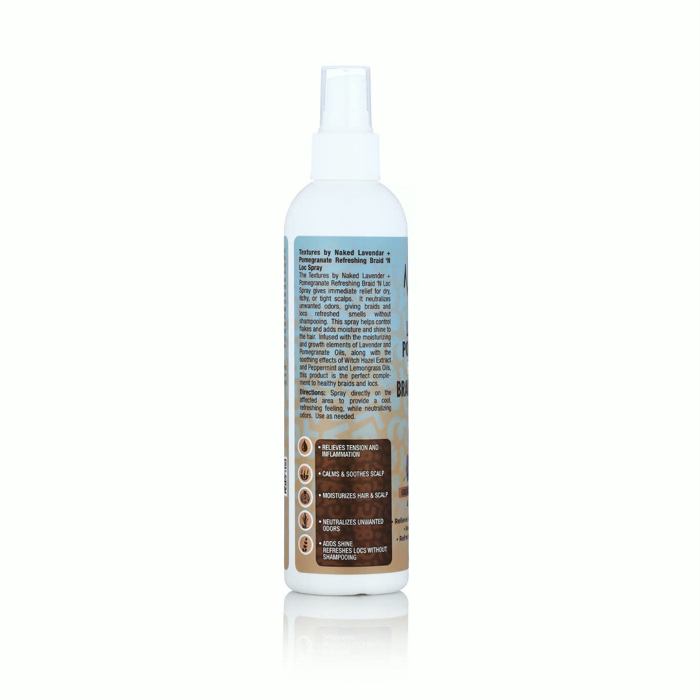 Lavender + Pomegranate Refreshing Braid 'N Loc Spray - Textures By Naked - P's One-Stop Shop 