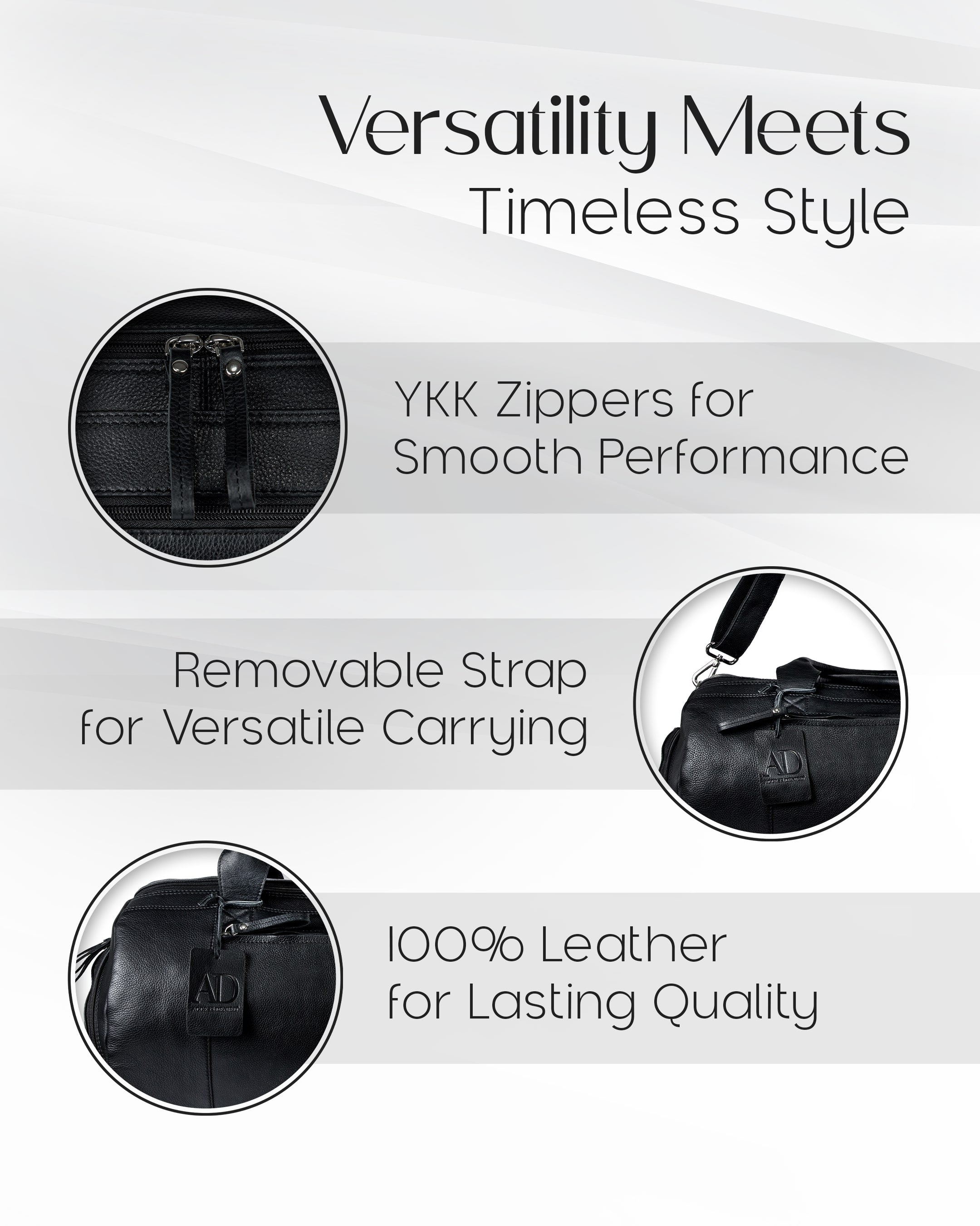 Leather Travel Duffel Bag - P's One-Stop Shop 