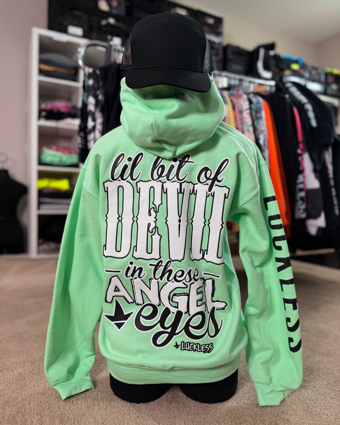 Lil Bit Of Devil in these Angel Eyes Hoodie - P's One-Stop Shop 