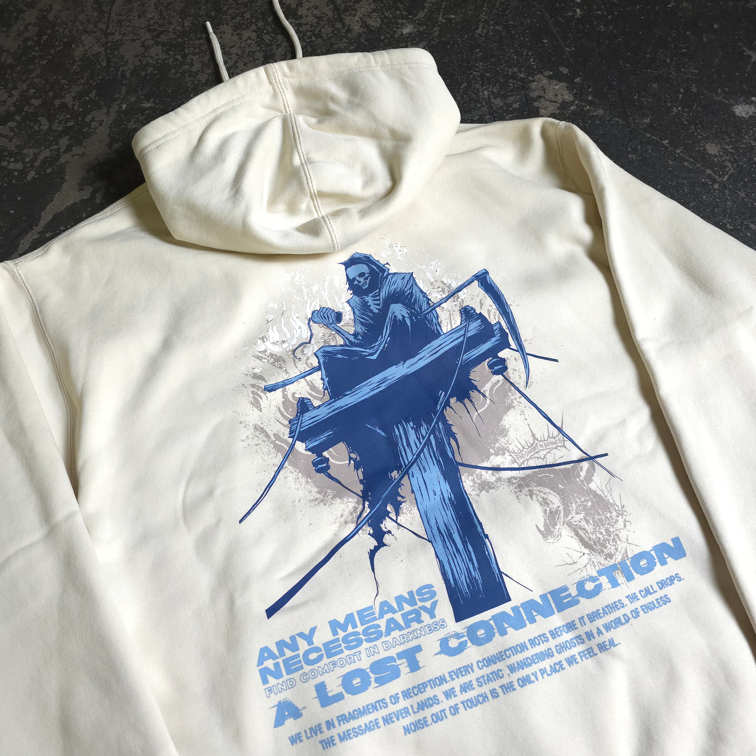 Lost Connection Pullover Hoodie Bone - P's One-Stop Shop 