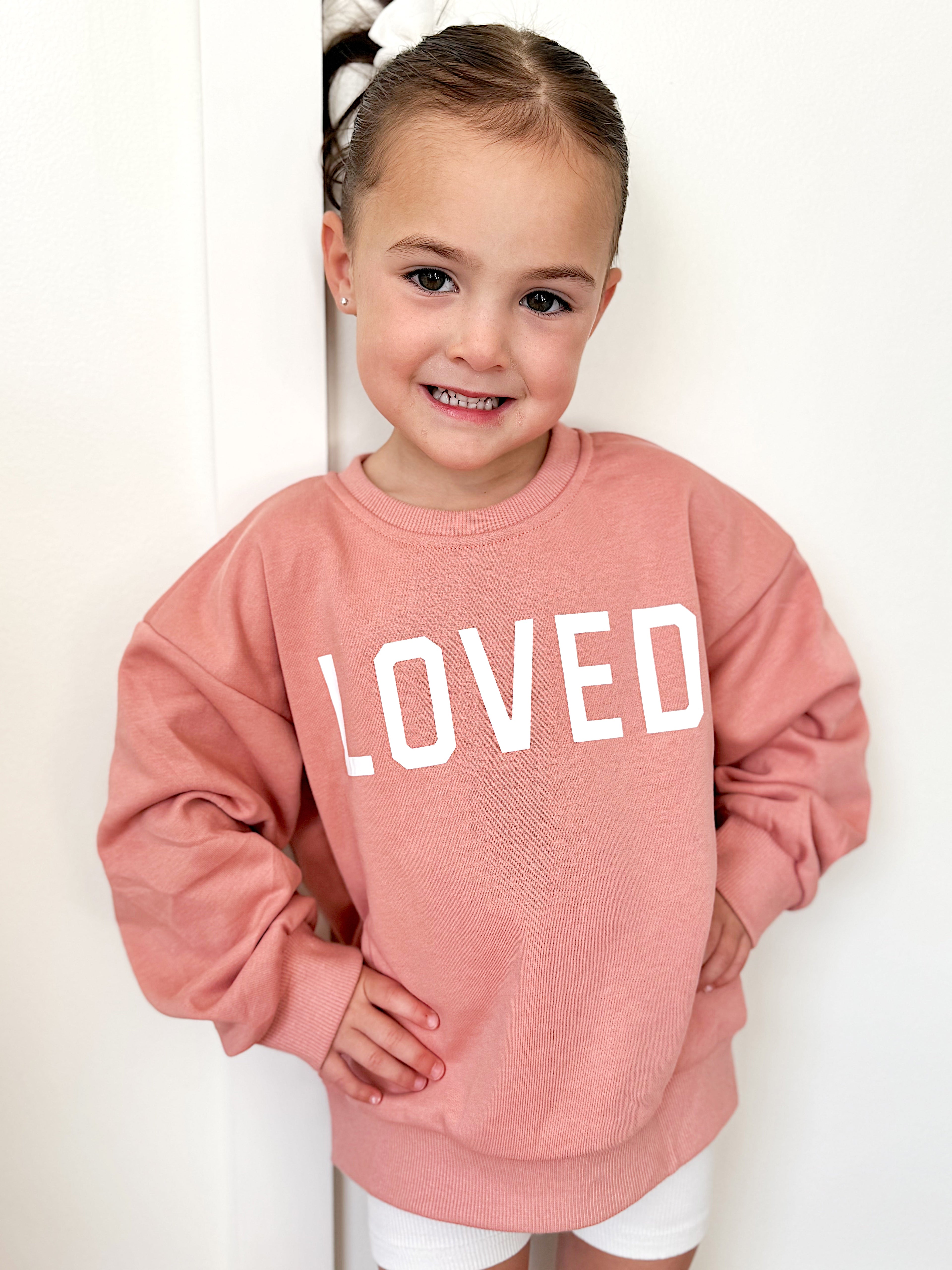 Loved Crewneck Sweatshirt - Red or Pink - P's One-Stop Shop 