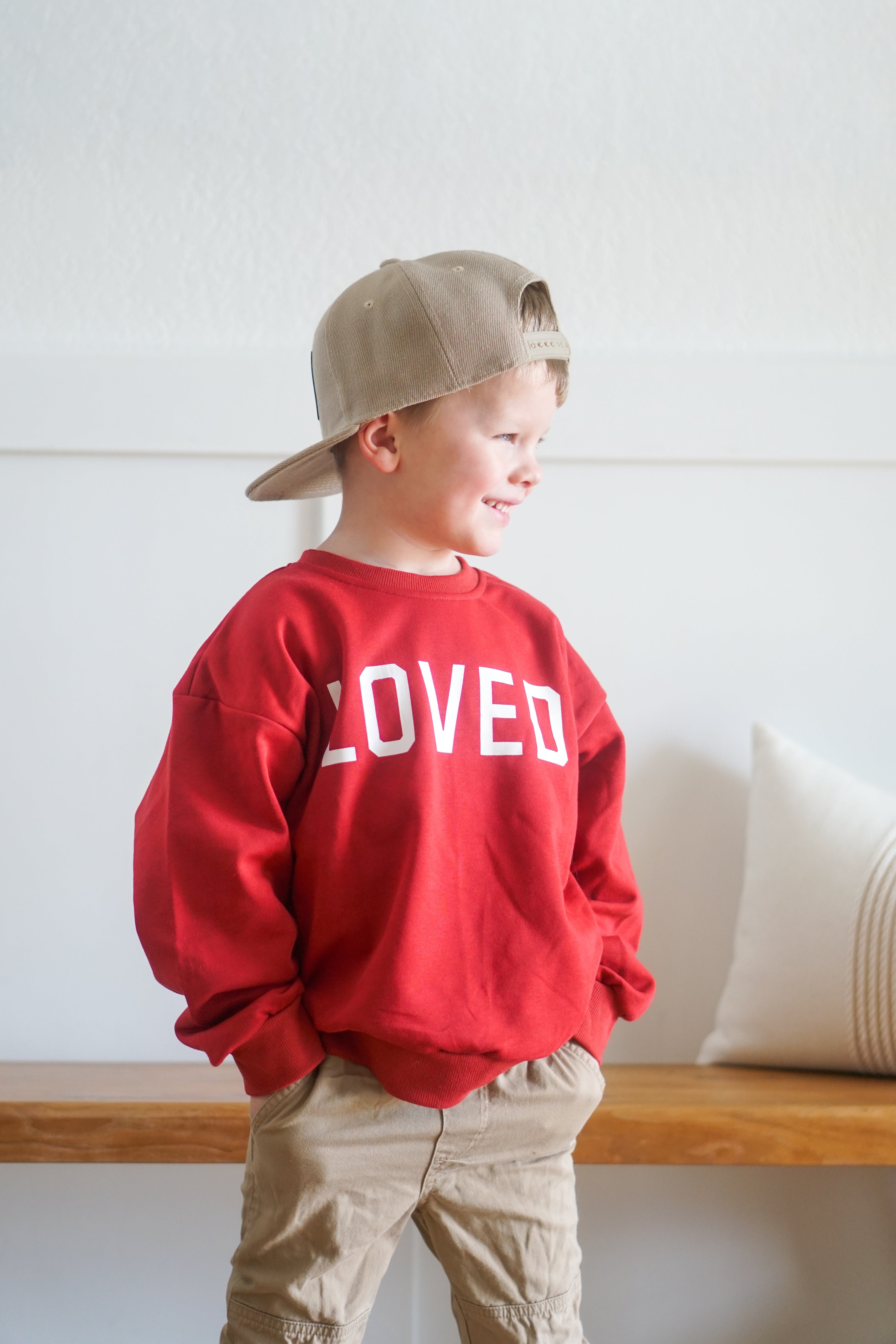 Loved Crewneck Sweatshirt - Red or Pink - P's One-Stop Shop 