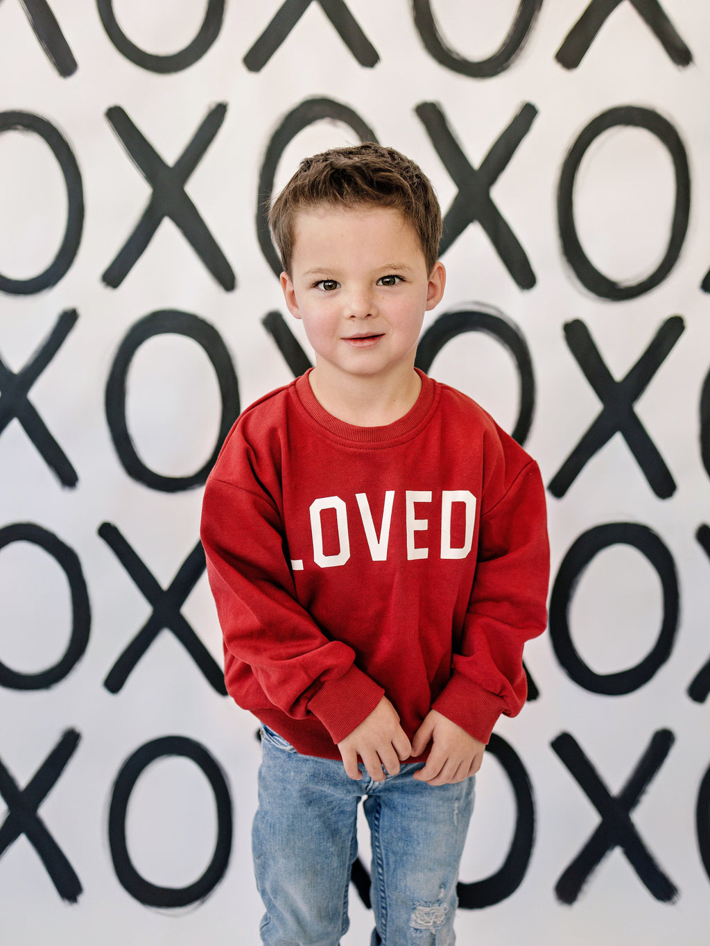 Loved Crewneck Sweatshirt - Red or Pink - P's One-Stop Shop 