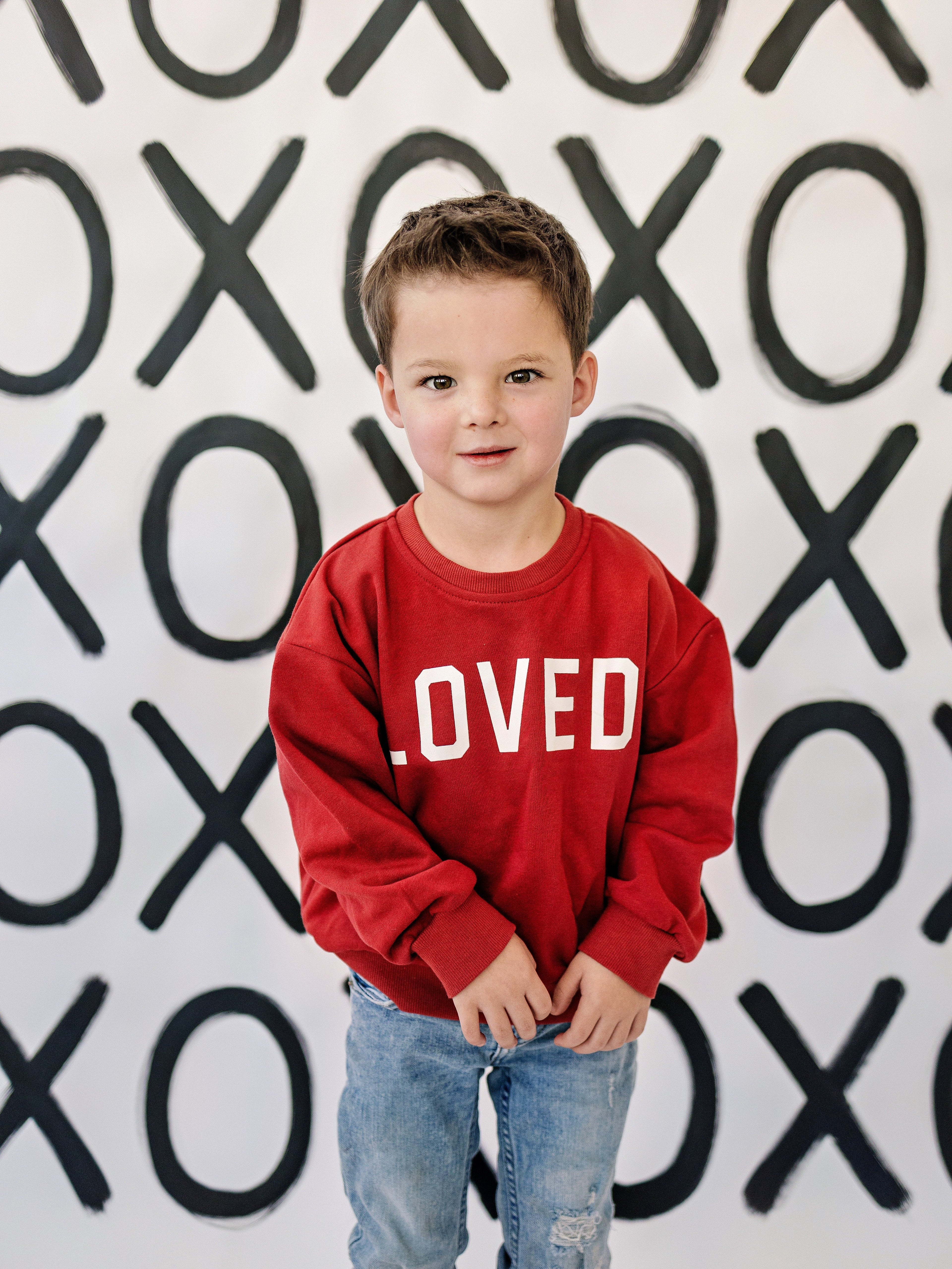 Loved Crewneck Sweatshirt - Red or Pink - P's One-Stop Shop 