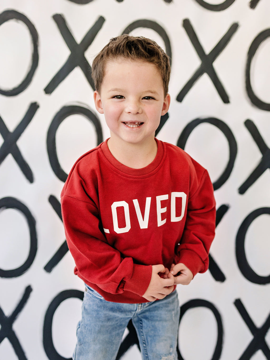 Loved Crewneck Sweatshirt - Red or Pink - P's One-Stop Shop 