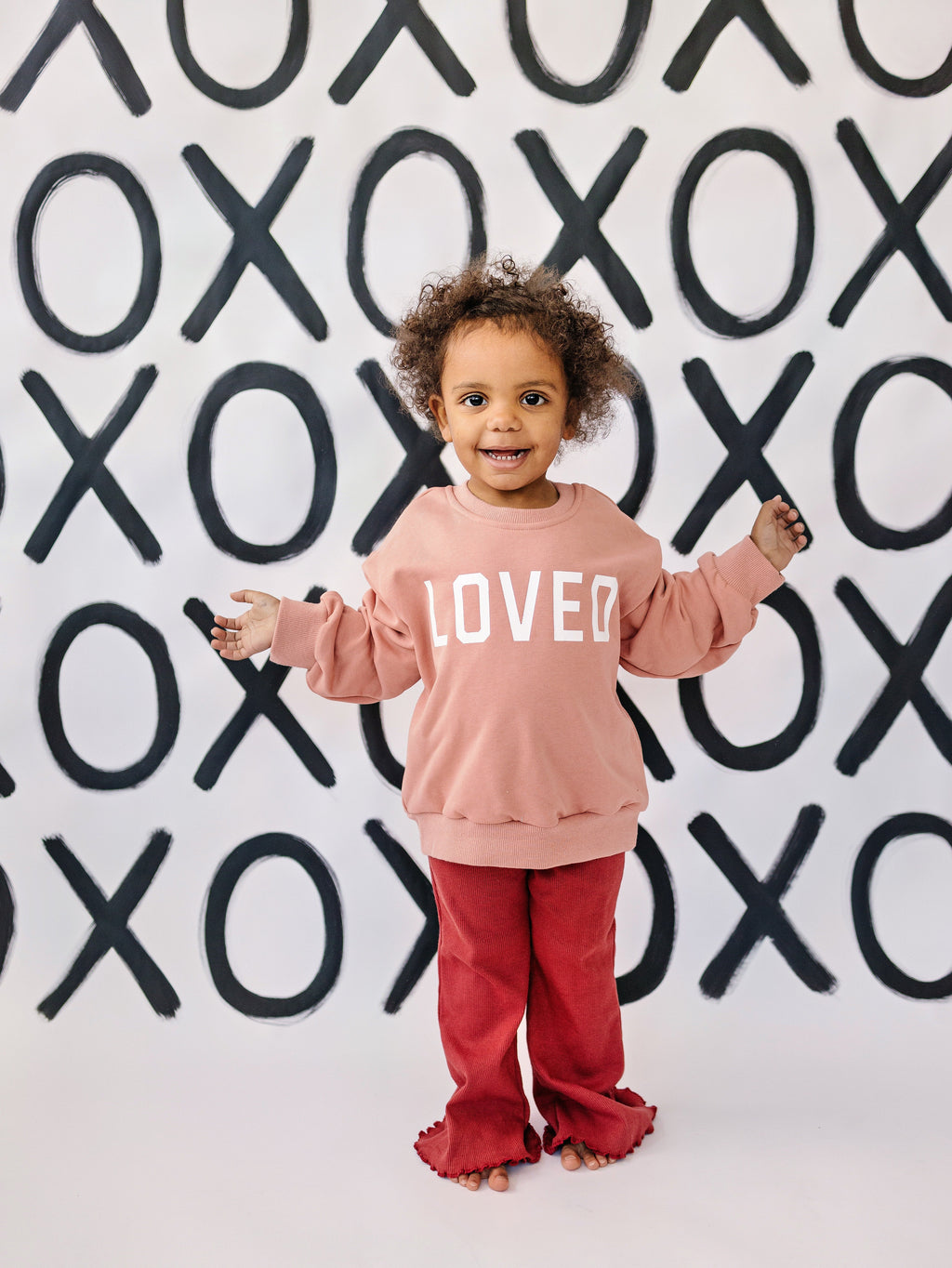 Loved Crewneck Sweatshirt - Red or Pink - P's One-Stop Shop 