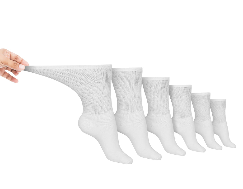 Men's Cotton Diabetic Crew Socks (6 Pair) - P's One-Stop Shop 