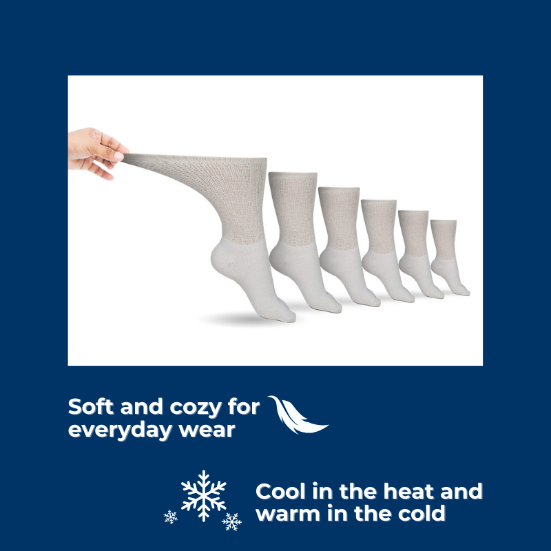 Men's Cotton Diabetic Crew Socks (Assorted) - P's One-Stop Shop 