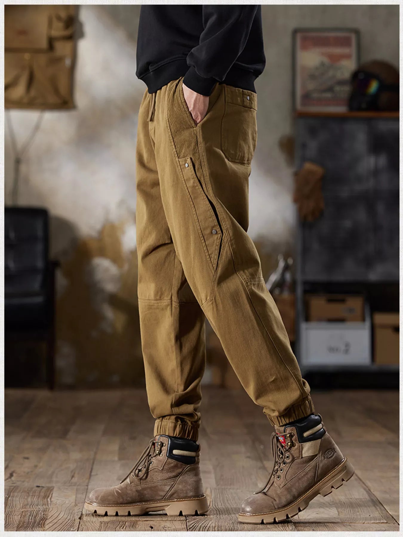 Men's Full Size Casual Drawstring Cargo Joggers Plus Size - P's One-Stop Shop 