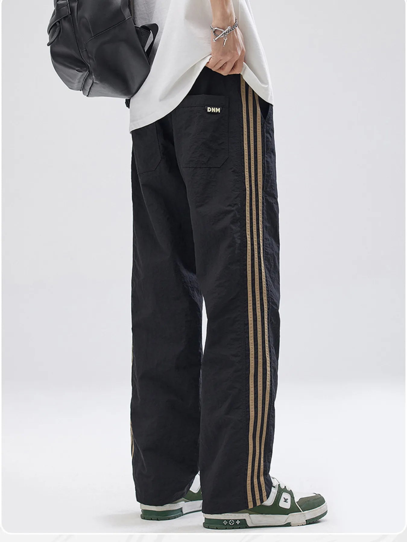 Men's Full Size Drawstring Wide Leg Pants with Side Striped Plus Size - P's One-Stop Shop 