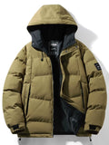 Men's Full Size Outdoor Padded Hooded Puffer Jacket Plus Size - P's One-Stop Shop 