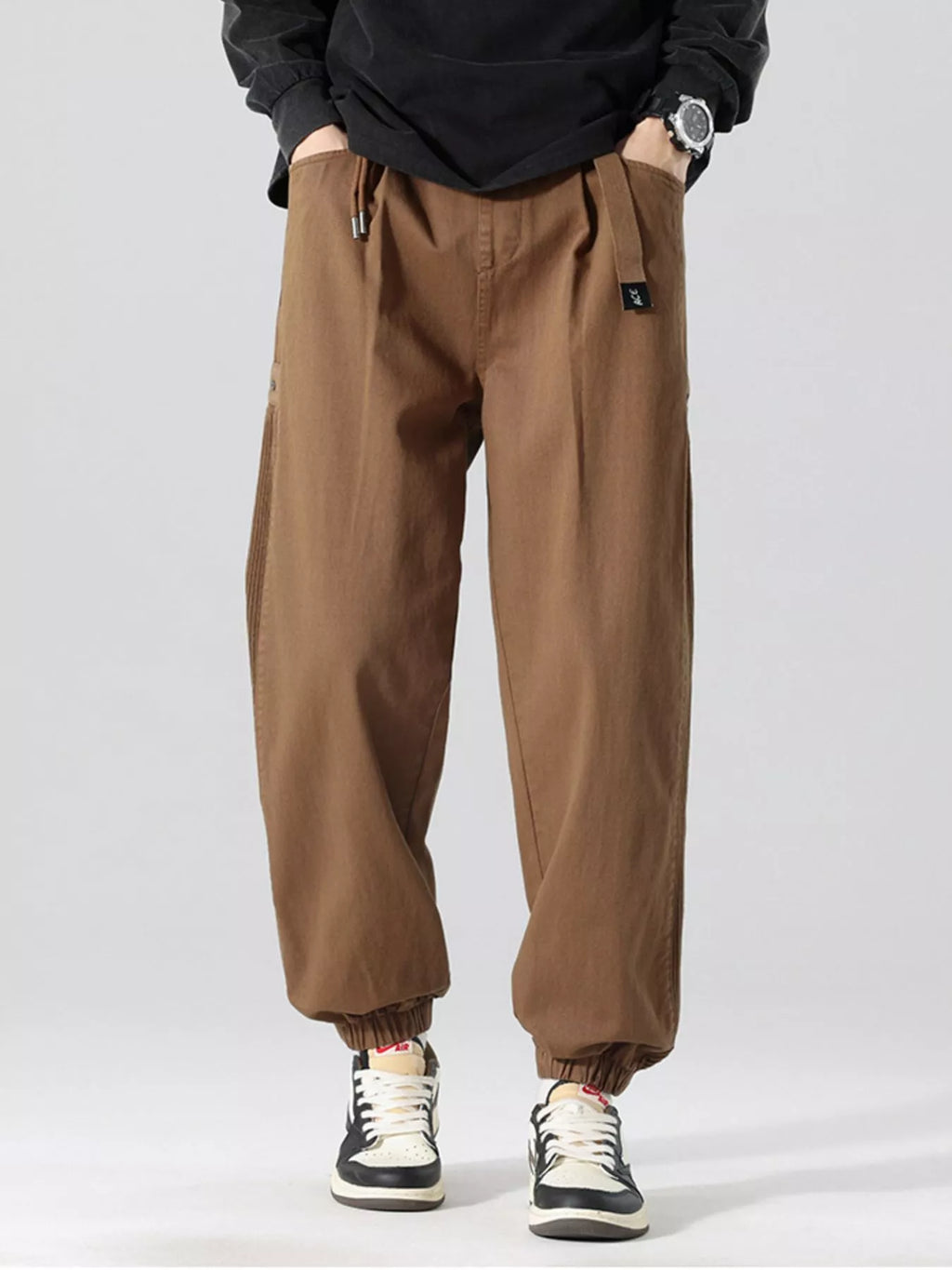 Men's Plus Size Drawstring Cargo Joggers - P's One-Stop Shop 