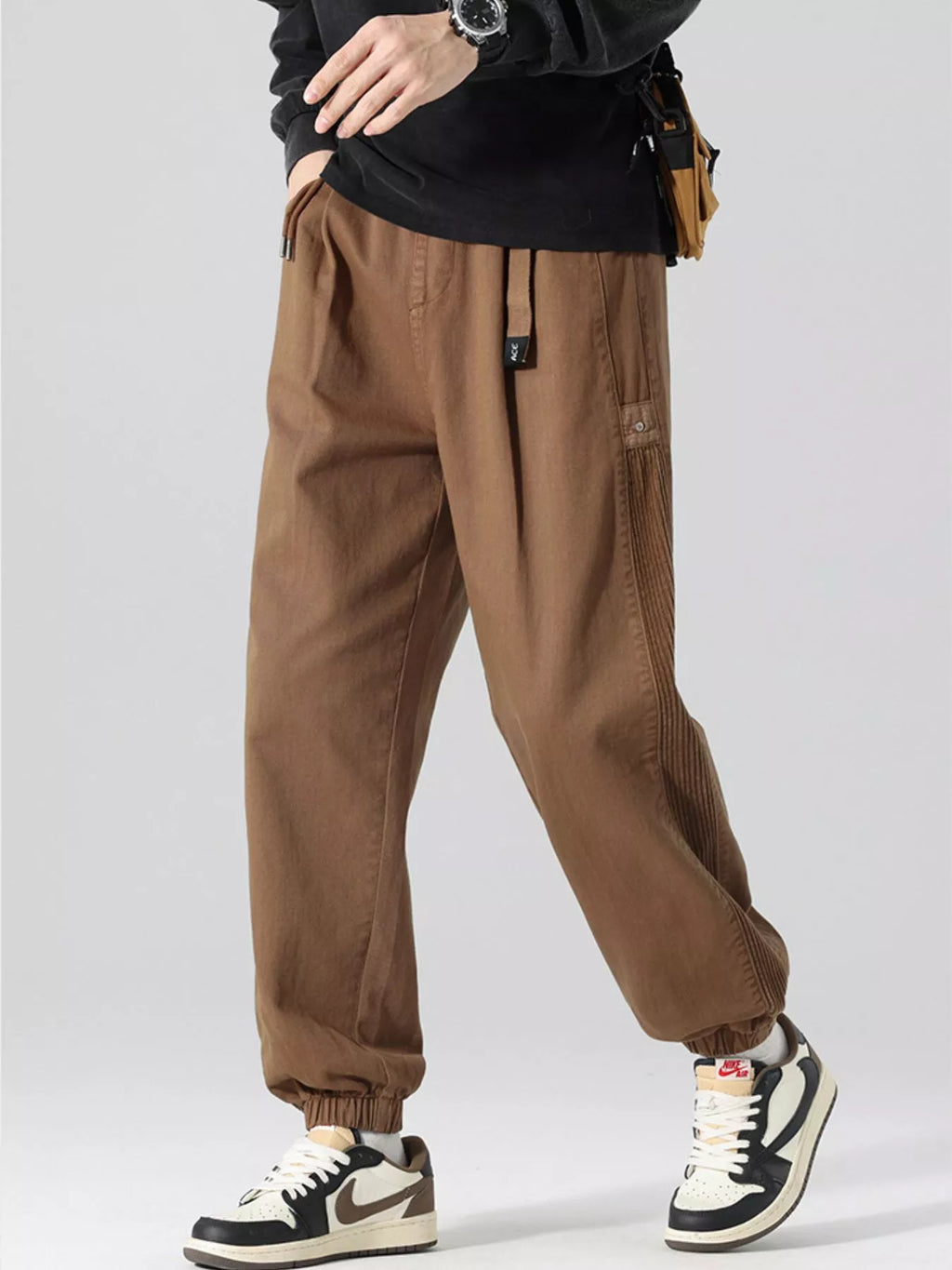 Men's Plus Size Drawstring Cargo Joggers - P's One-Stop Shop 