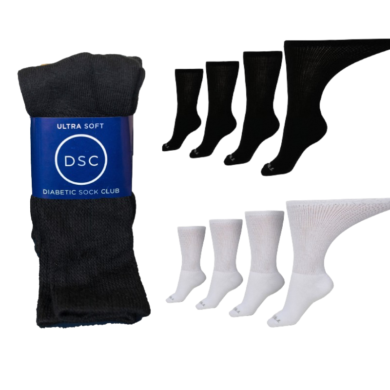 Men's Ultra-Soft Upper Calf Diabetic Socks (4 Pair) - P's One-Stop Shop 