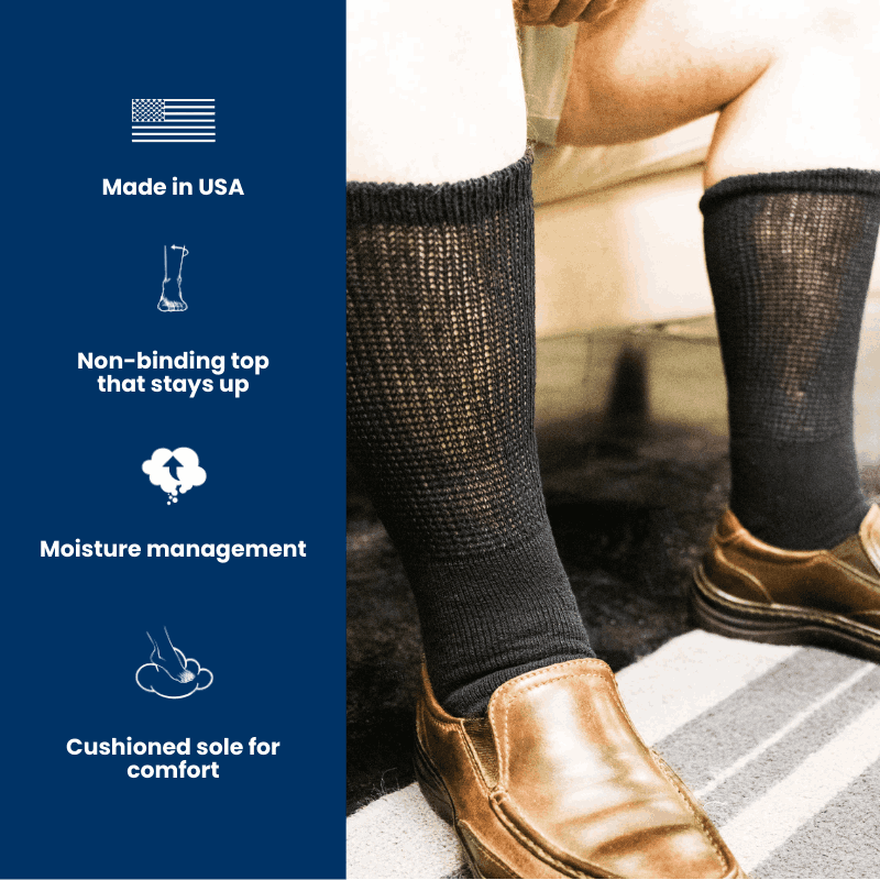 Men's Ultra-Soft Upper Calf Diabetic Socks (4 Pair) - P's One-Stop Shop 