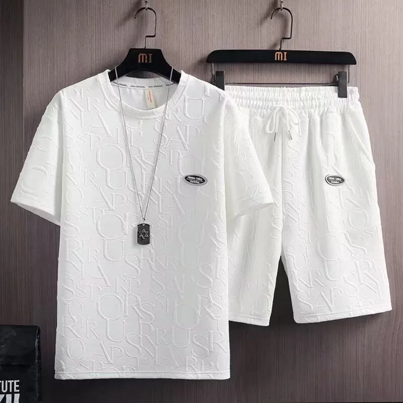 Men's Waffle Summer Casual Tracksuit Set - P's One-Stop Shop 