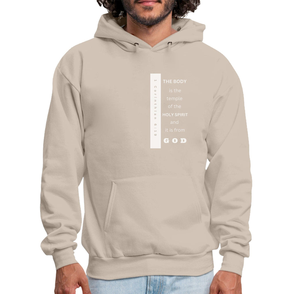 Mens Graphic Hoodie - the Body is the Temple of the Holy Spirit - P's One-Stop Shop 