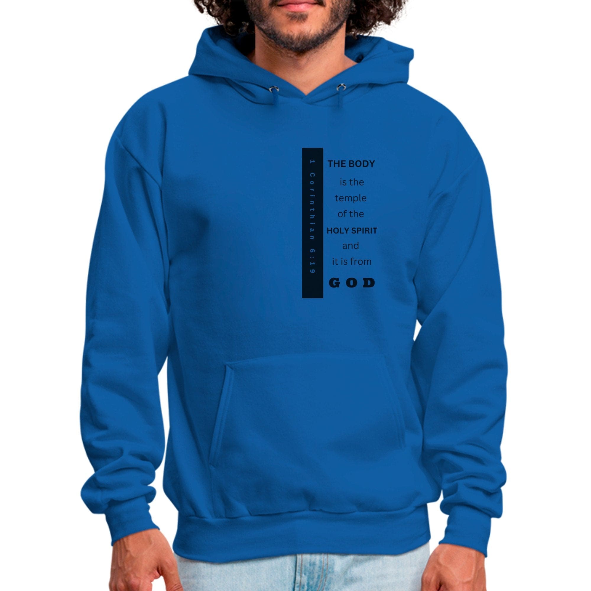 Mens Graphic Hoodie - the Body is the Temple of the Holy Spirit - P's One-Stop Shop 