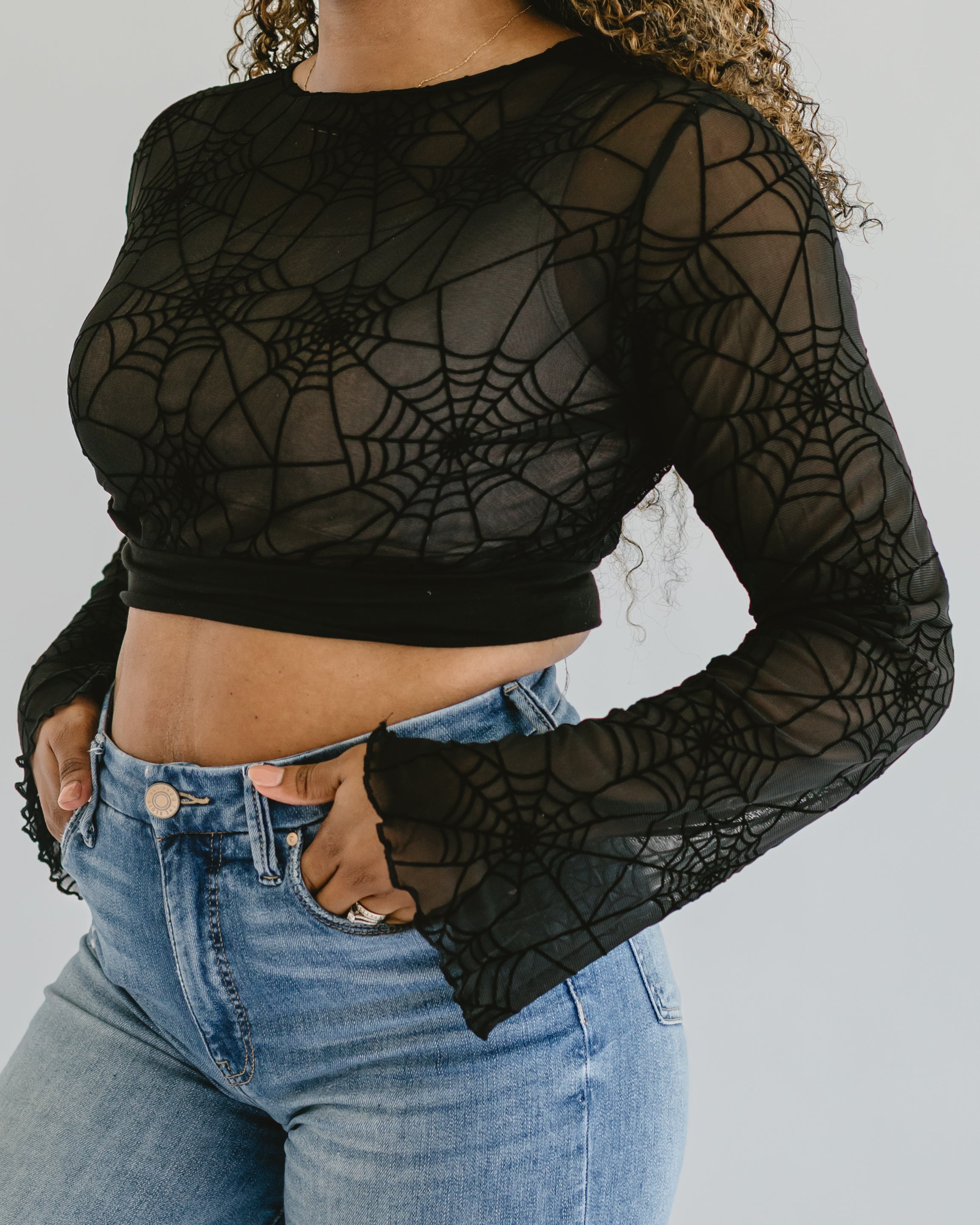 Mesh Spider Web Halftee - P's One-Stop Shop 