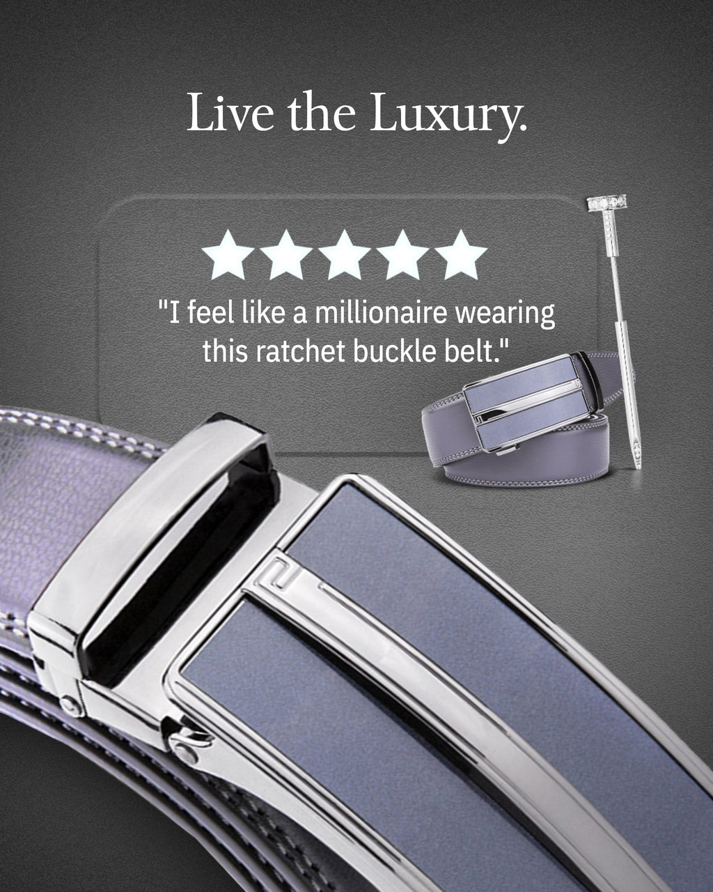 Microfiber Leather Ratchet Belt - P's One-Stop Shop 