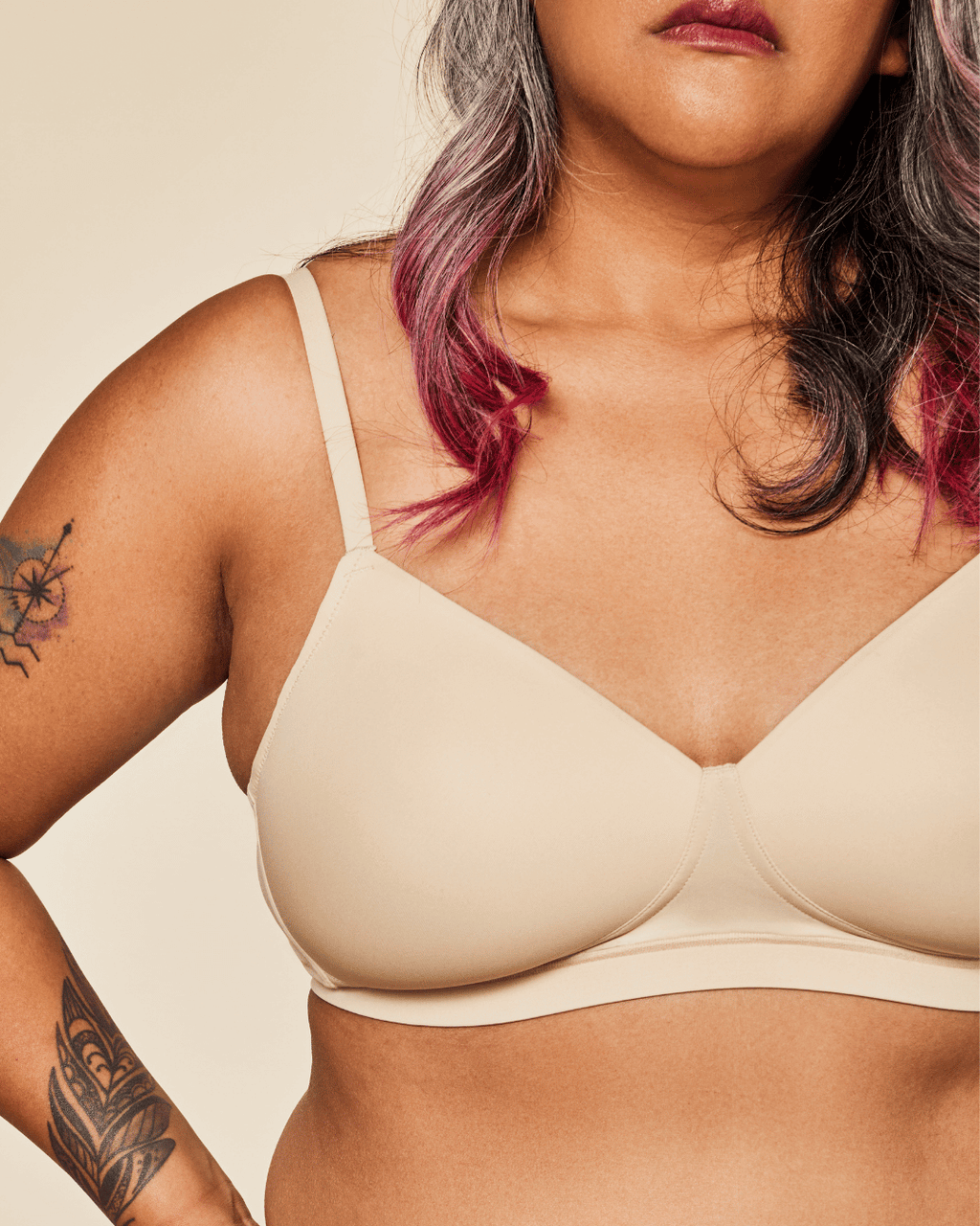 Moonrise Pocketed T‑Shirt Bra - Buff - P's One-Stop Shop 