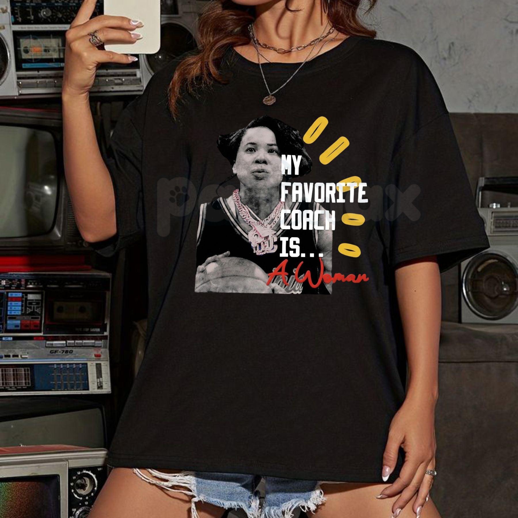 "My Favorite Coach is… A Woman" T-Shirt - Empowering Women in Sports Graphic Tee, Female Coach Appreciation Shirt, Girl Power Athletics Apparel, Sports Mentor Inspirational Top - P's One-Stop Shop 