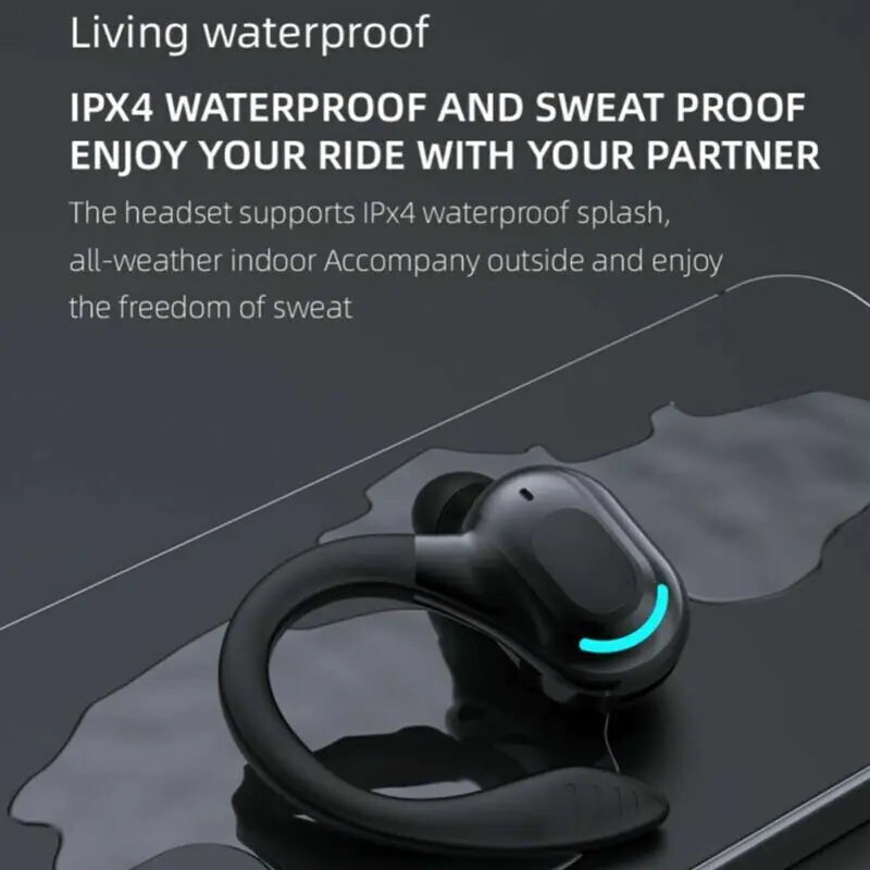 New Bluetooth 5.1 Headset Wireless Earbuds Earphones Stereo Headphones Ear Hook - P's One-Stop Shop 