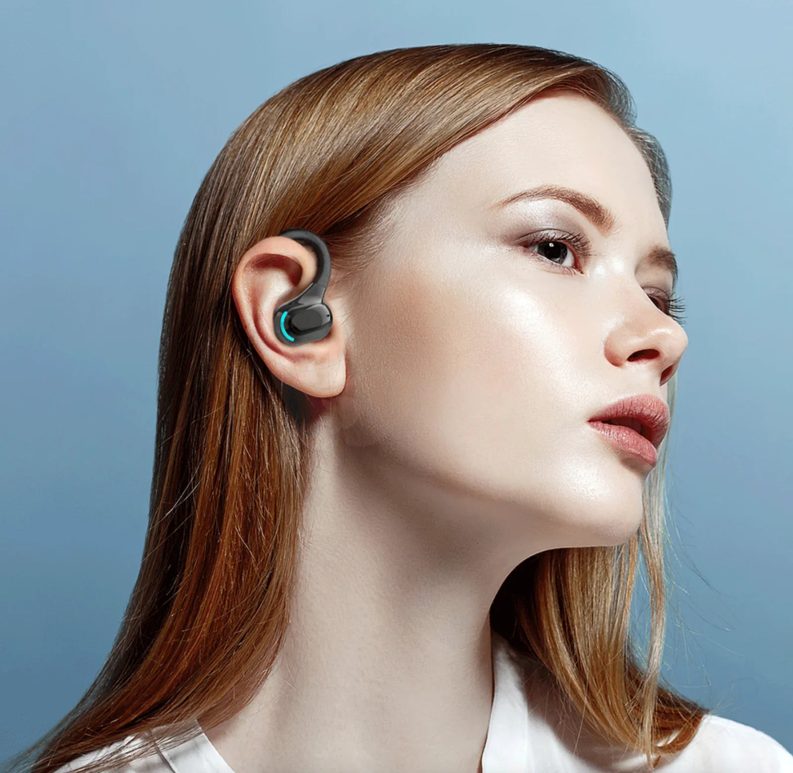 New Bluetooth 5.1 Headset Wireless Earbuds Earphones Stereo Headphones Ear Hook - P's One-Stop Shop 
