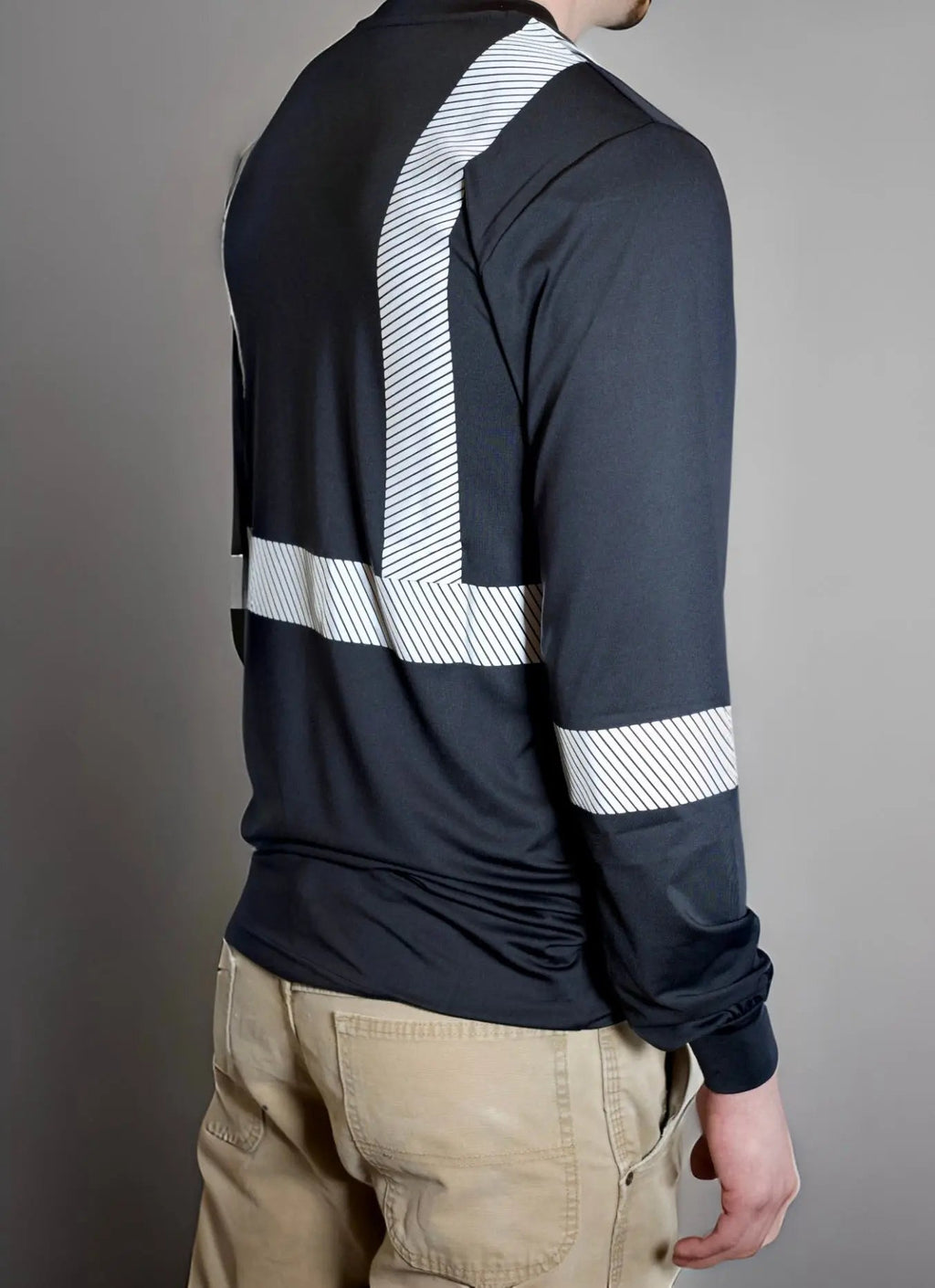 Non FR Hi-Vis Long Sleeve Shirt - Black - P's One-Stop Shop 