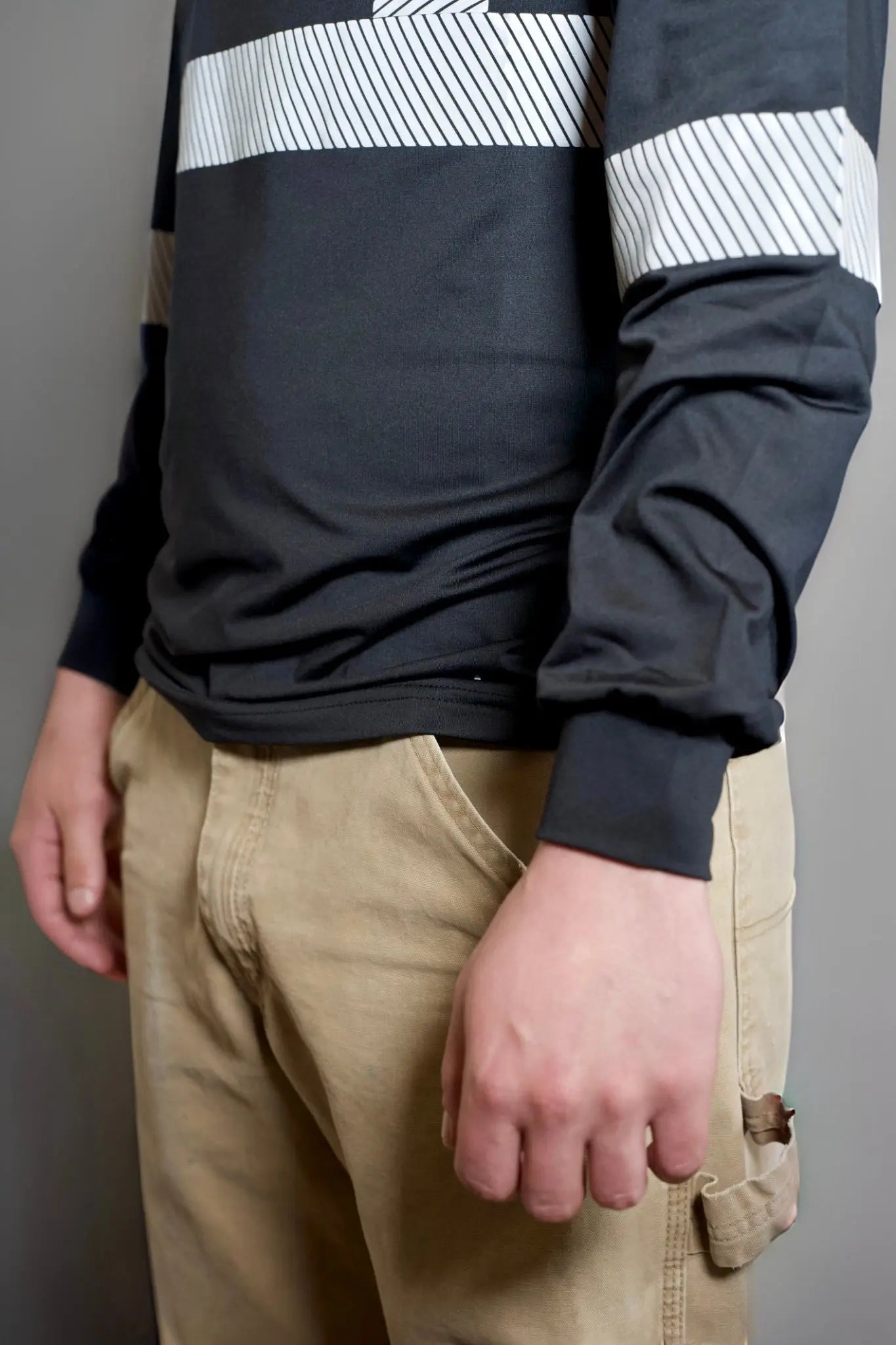 Non FR Hi-Vis Long Sleeve Shirt - Black - P's One-Stop Shop 