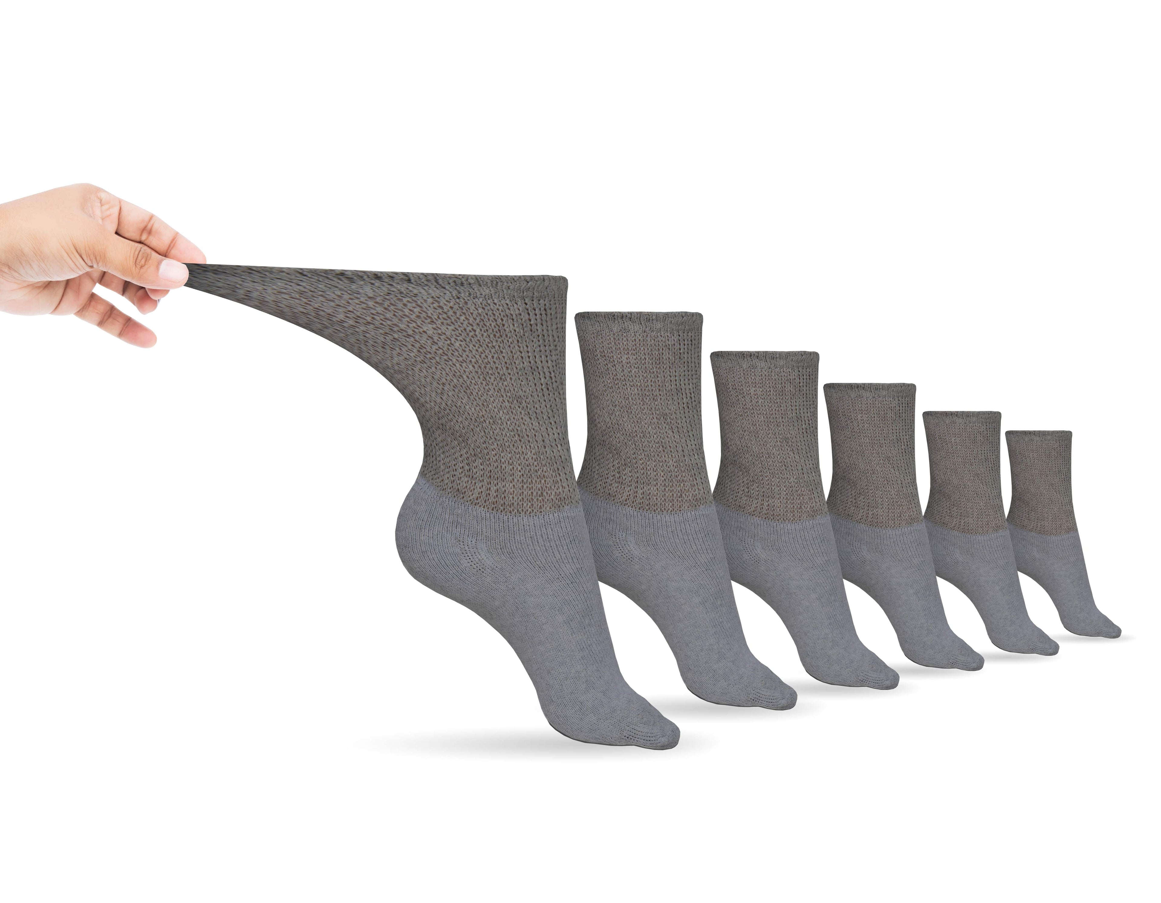 Non-binding Cotton Diabetic Crew Socks (6-pair Pack) - P's One-Stop Shop 
