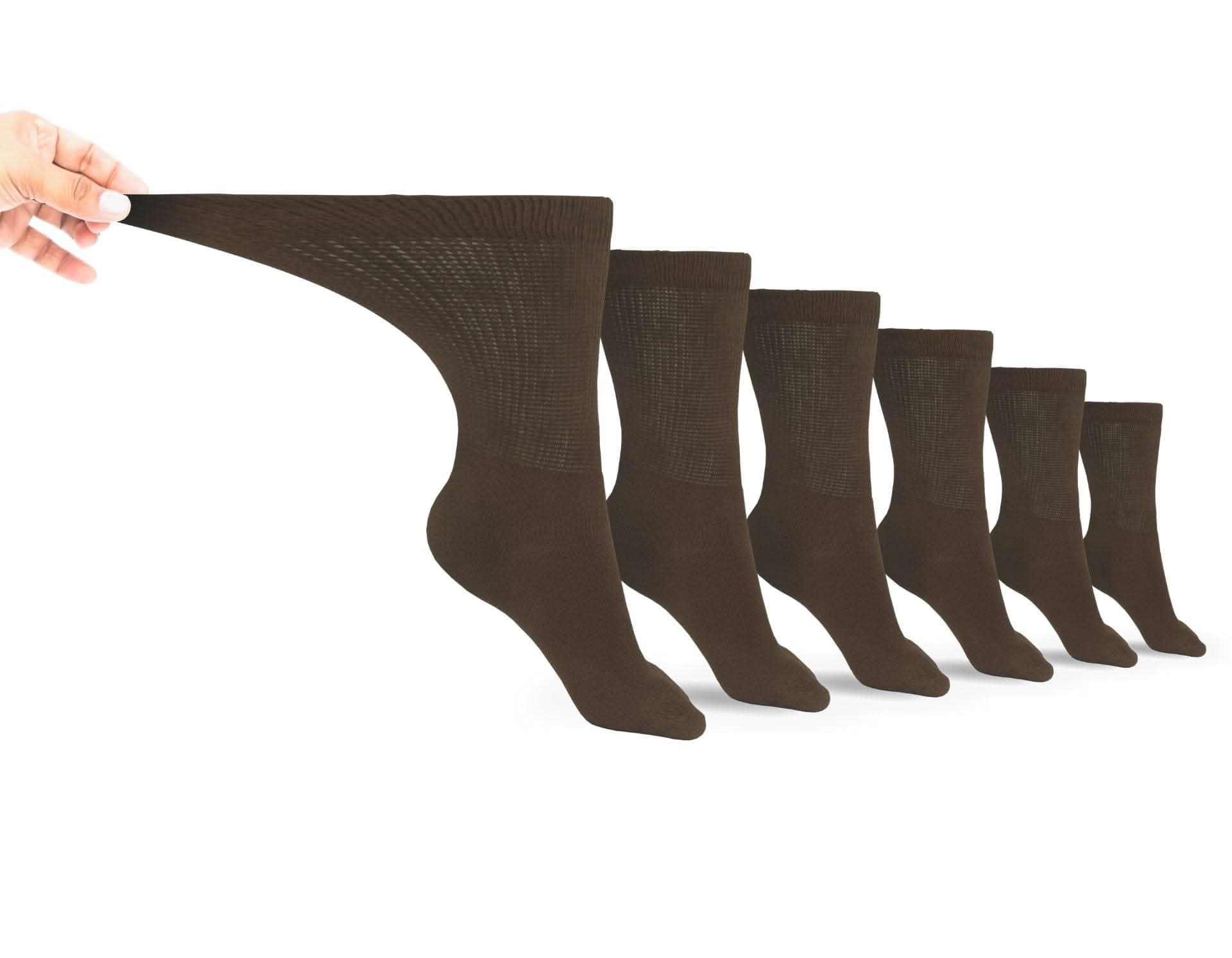 Non-binding Cotton Diabetic Crew Socks (6-pair Pack) - P's One-Stop Shop 