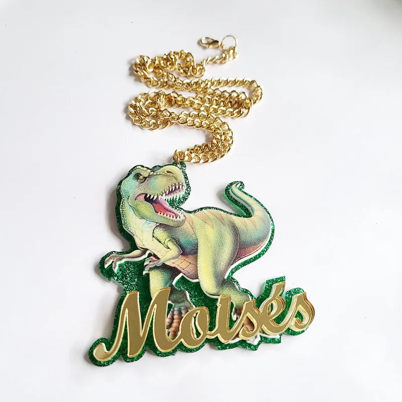Personalised Kids Pendants acrylic Any Cartoon Character Nameplate Necklaces - P's One-Stop Shop 