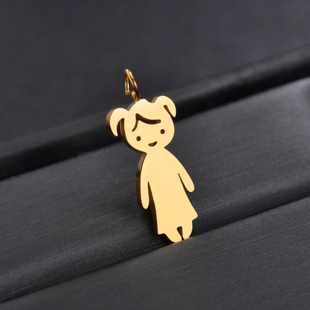 Personalized Boy Girl Kids Pendant Necklace Women Child Engraved Name Date Family Jewelry - P's One-Stop Shop 