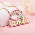 Personalized Rainbow Acrylic Name Necklace For Kids - P's One-Stop Shop 