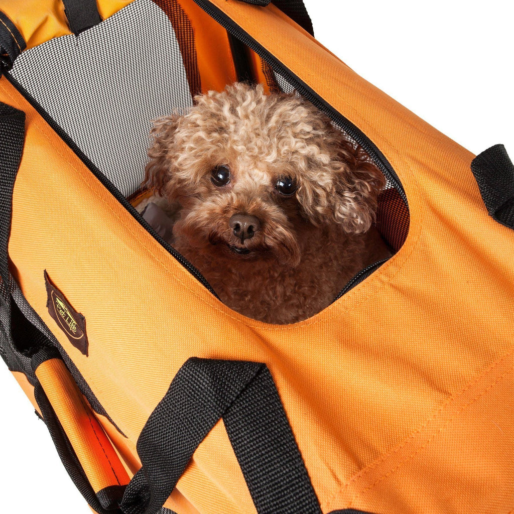 Pet Life ® '360° Vista View' Zippered Soft Folding Collapsible Durable Metal Framed Pet Dog Crate House Carrier - P's One-Stop Shop 