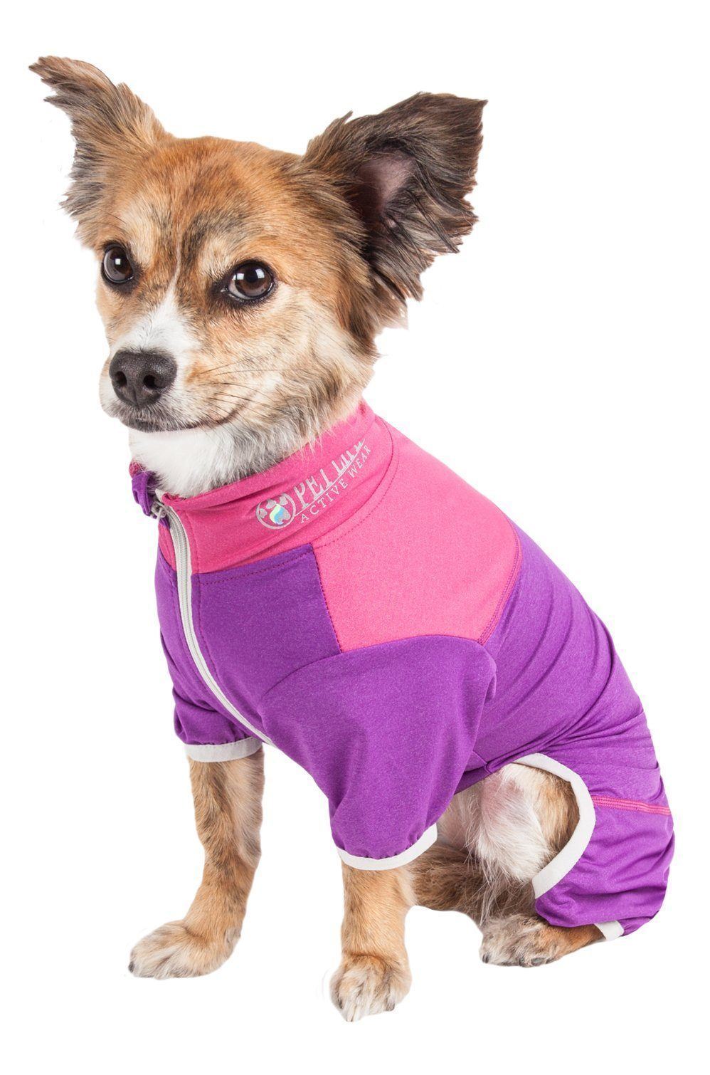 Pet Life ®  Active 'Embarker' 4-Way Stretch Fitness Yoga Full Body Dog Tracksuit - P's One-Stop Shop 