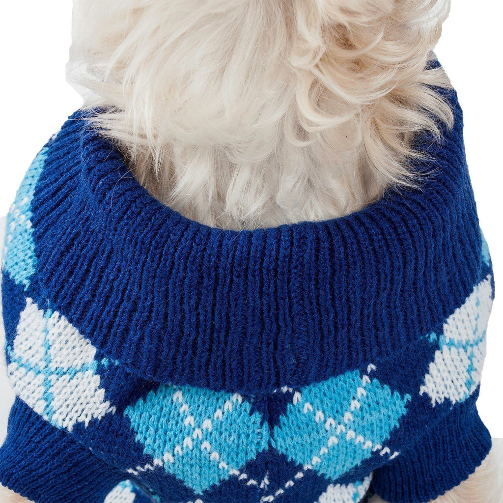 Pet Life ® 'Argyle Style' Ribbed Knitted Fashion Designer Dog Sweater - P's One-Stop Shop 