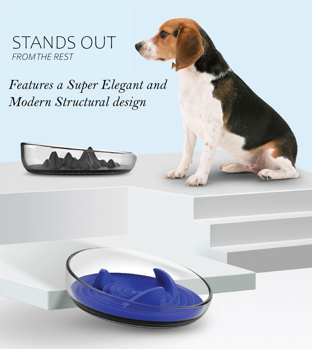 Pet Life ® 'Cirlicue' Mountain Shaped Modern Slow Feeding Pet Bowl - P's One-Stop Shop 