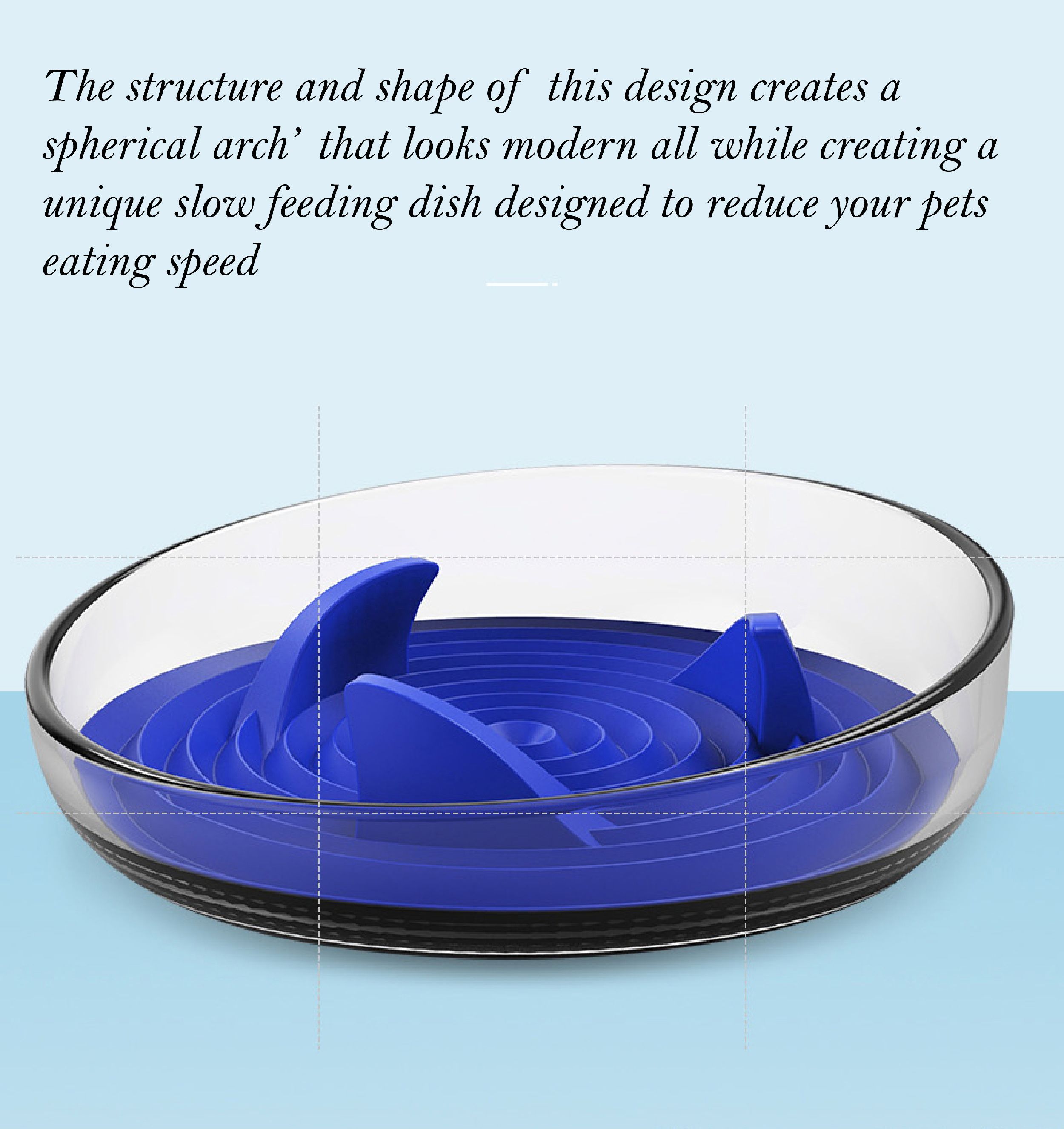 Pet Life ® 'Cirlicue' Shark Fin Shaped Modern Slow Feeding Pet Bowl - P's One-Stop Shop 