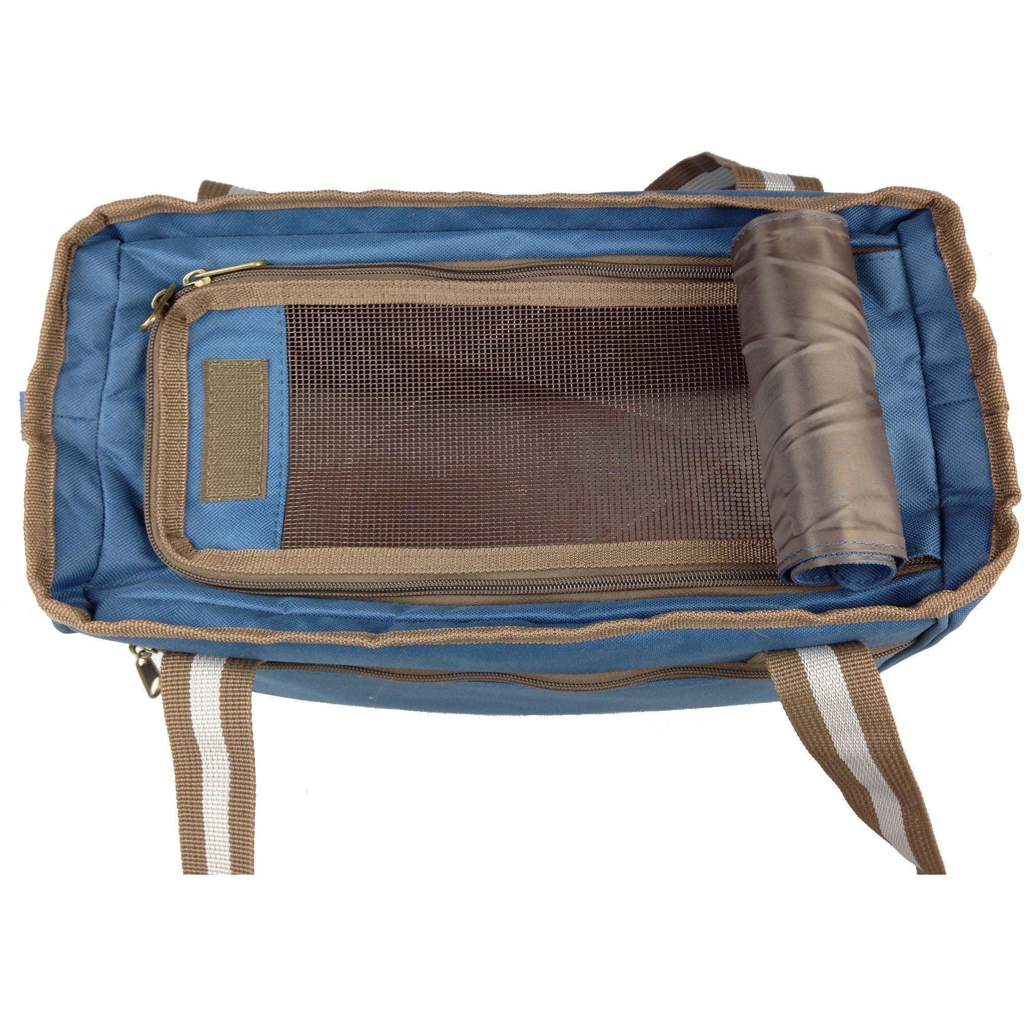 Pet Life ® Dual Snap Pocketed Fashion Designer Canvas Travel Pet Dog Carrier - P's One-Stop Shop 