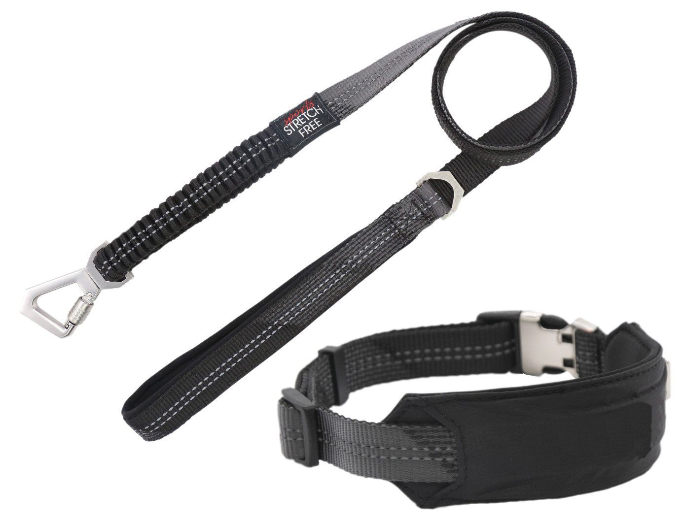 Pet Life ® 'Geo-prene' 2-in-1 Shock Absorbing Neoprene Padded Reflective Dog Leash and Collar - P's One-Stop Shop 