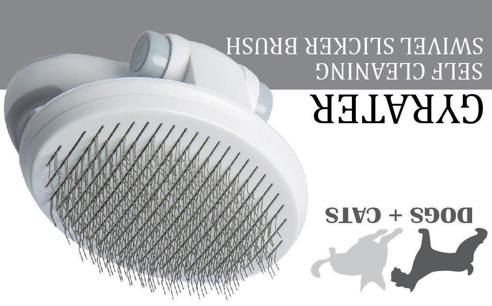 Pet Life ® 'Gyrater' Travel Self-Cleaning Swivel Grooming Slicker Pet Brush - P's One-Stop Shop 