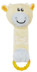 Pet Life ® Moo-Born' Plush Squeaky and Crinkle Newborn Rubber Teething Cat and Dog Toy - P's One-Stop Shop 